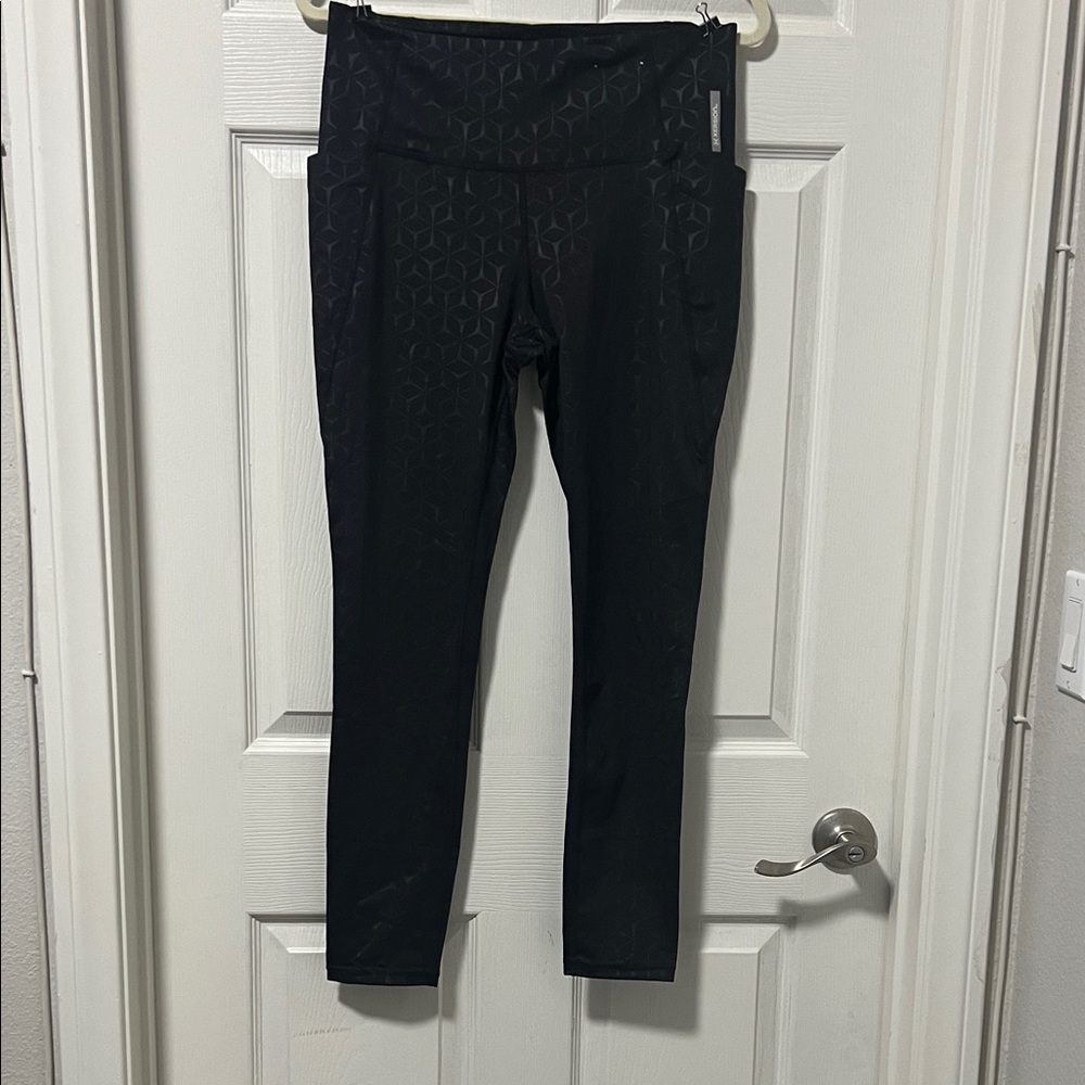 Black Geometric Pattern Leggings - large